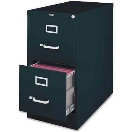 SP RICHARDS Lorell® 2-Drawer Heavy Duty Vertical File Cabinet, 18"W x 26-1/2"D x 28-3/8"H, Black LLR60661